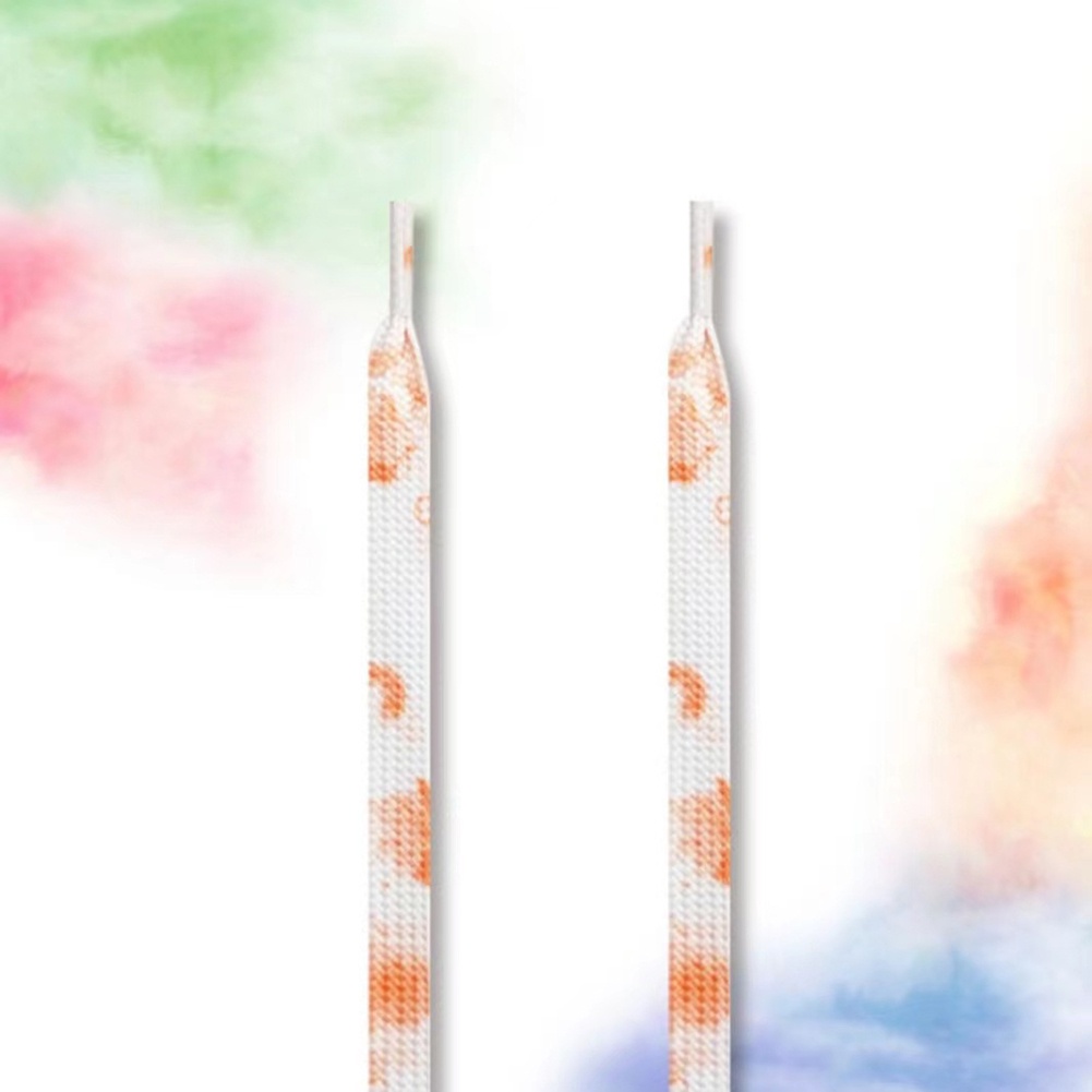 Dây Giày Thể Thao Bằng Vải Canvas Dạng Dẹt Co Giãn Màu Gradient Dễ Thương