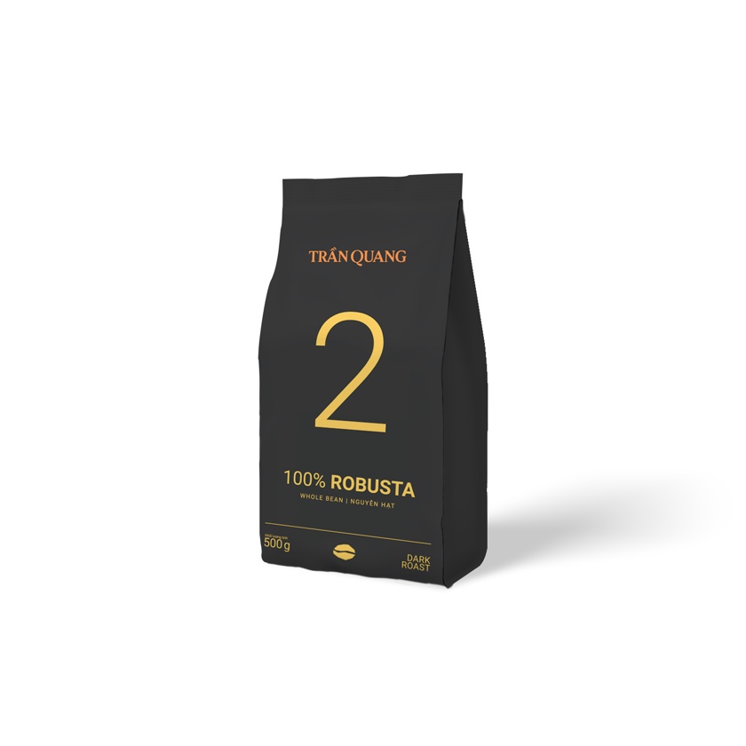 Cà phê hạt rang No.2 French Roast Trần Quang rang đậm bịch 500g