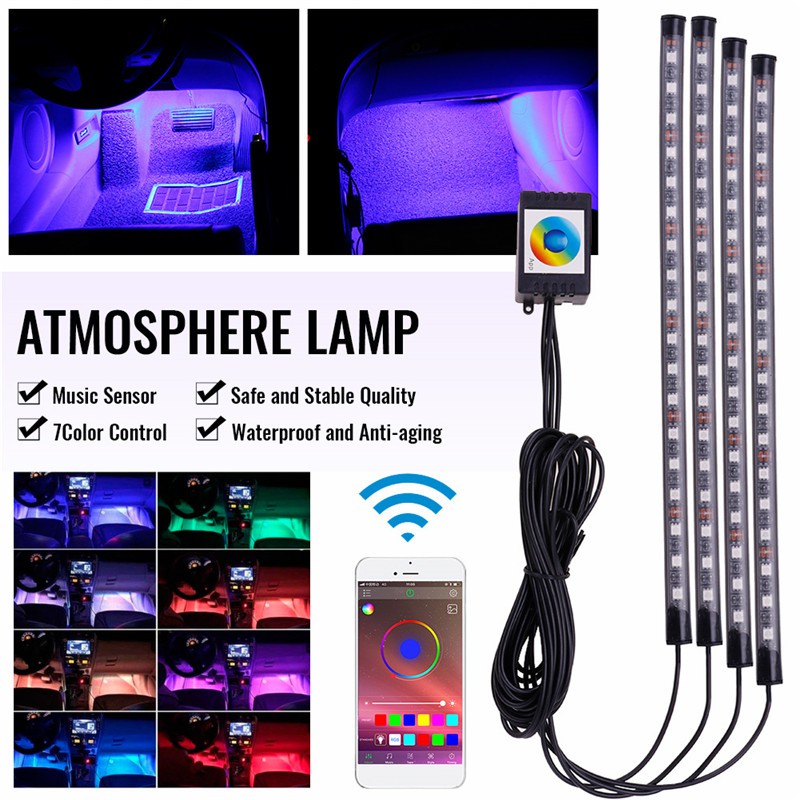 Set 4 dây đèn 72 LED RGB 4 trong 1 dùng trang trí kèm tẩu sạc