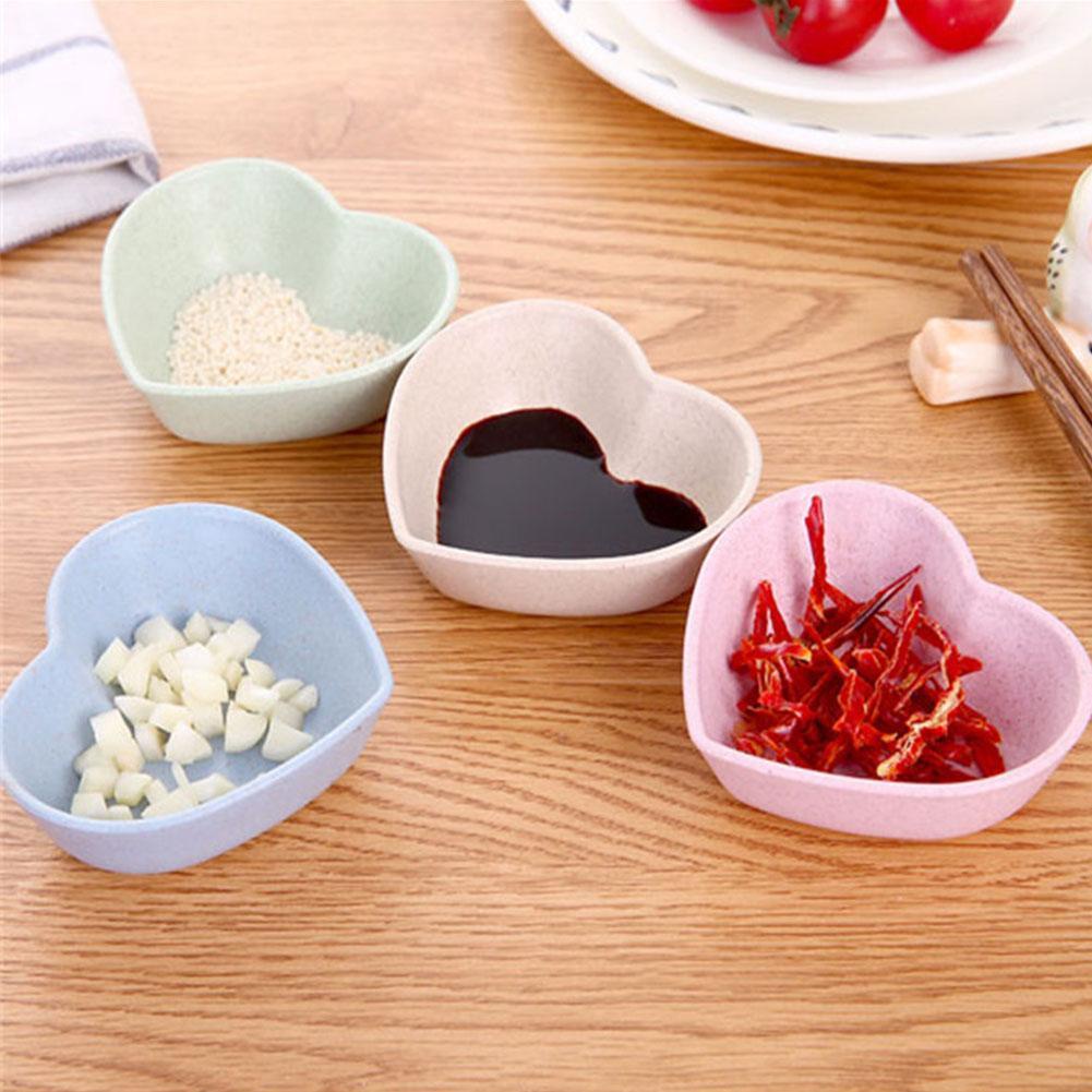 1 Chén Nhựa L6D1 Đựng Nước Chấm Hình Trái Tim Sáng Tạo