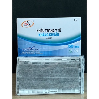 1 hộp gồm 50 cái khẩu trang y tế Famapro 4 lớp màu xám