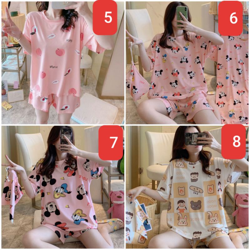 Đồ mặc nhà❤Freeship❤Đồ bộ ngắn nhiều hình thù đáng yêu.Đồ mặc nhà vải mềm mịn. | BigBuy360 - bigbuy360.vn