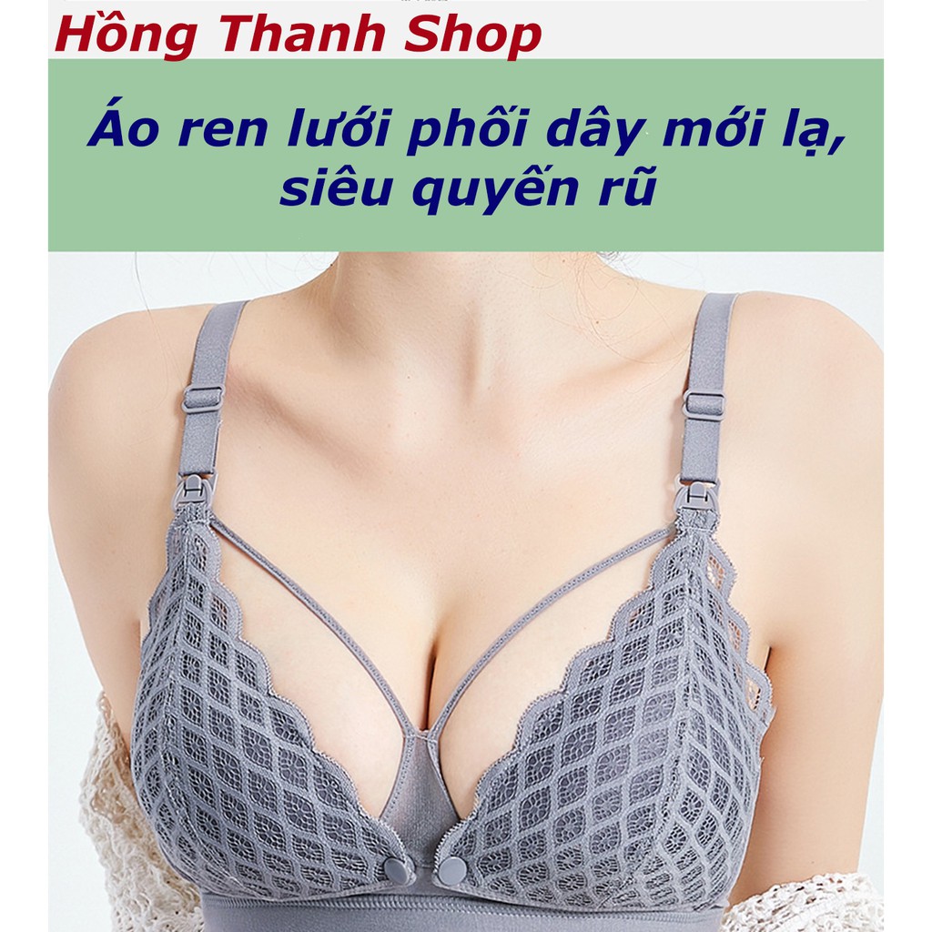 Áo lót bầu và cho con bú không gọng, ren quyến rũ, gom ngực gọn gàng, thoáng mát