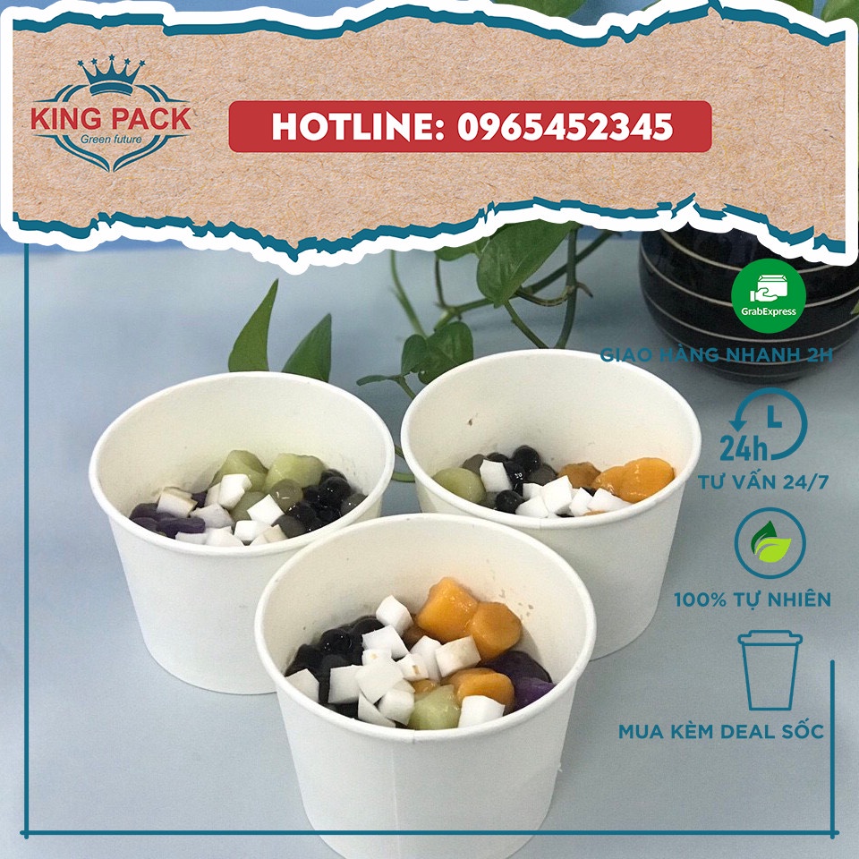 Set 50 tô giấy 1 lần 2pe 360ml - KingPack
