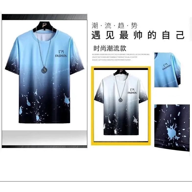 Áo Thun Tay Ngắn Dáng Rộng Cỡ Lớn In Họa Tiết Màu Nhuộm Kiểu Hip-Hop Đường Phố Nhật Bản Cá Tính Cho Nam