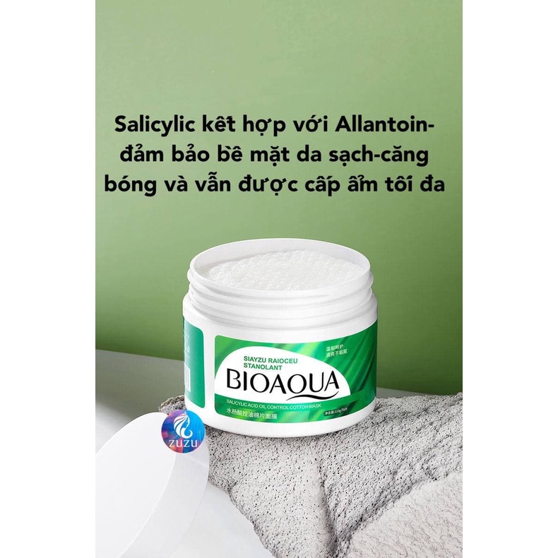 Bông Tẩy Tế Bào Chết Hoá Học Và Dưỡng Ẩm Da (0.5% BHA, Keo Ong, Trà Xanh) hỗ trợ giảm mụn và làm sạch da tối đa