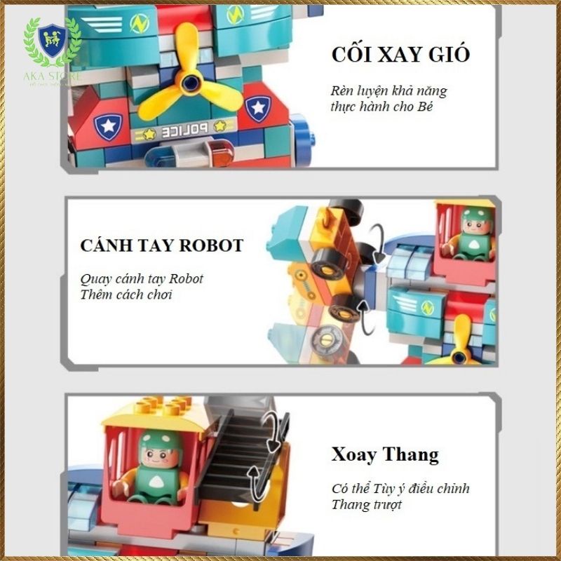 Đồ chơi LEGO DUPLO 195 chi tiết [NEW 2022] Lego Robot lắp ghép người máy biến hình nhựa nguyên sinh ABS cao cấp