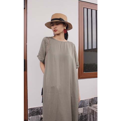 Đầm Lụa nữ kiểu dáng suông dài Vintage- Vải Lụa cao cấp- đầm thiết kế  make by XINXIN94