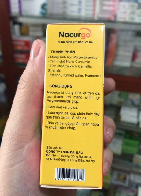 DUNG DỊCH XỊT BẢO VỆ DA NACURGO GEL