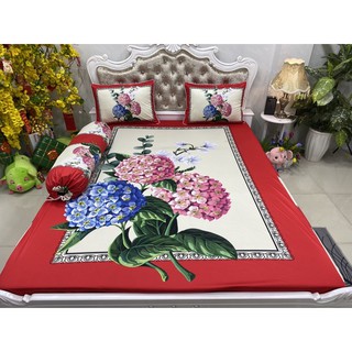 Drap thun lạnh 5D cao cấp mẫu hoa