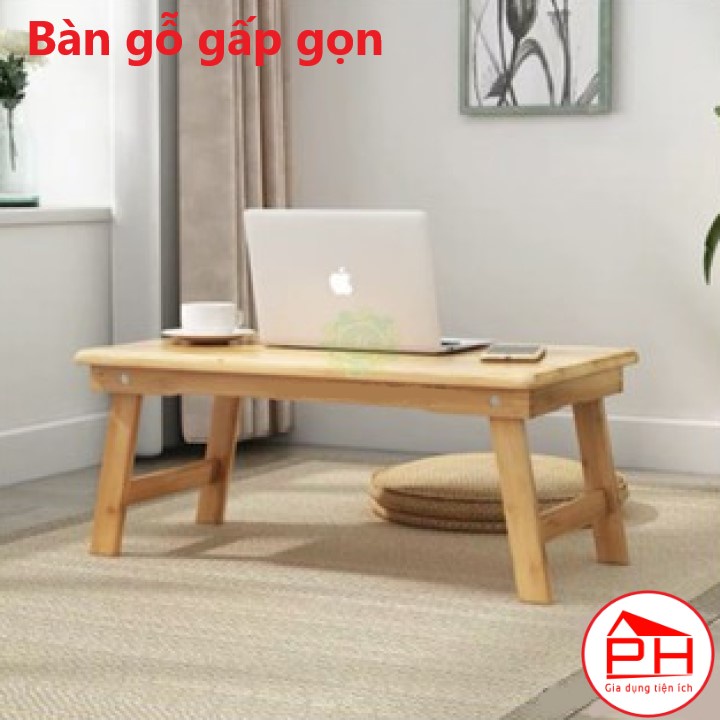 BÀN GỖ DẤP GỌN (60x40cm - Cao 26cm) Bàn gỗ gấp mini cho bé làm bàn học xếp gọn gỗ tự nhiên - Gia dụng Phước Hòa