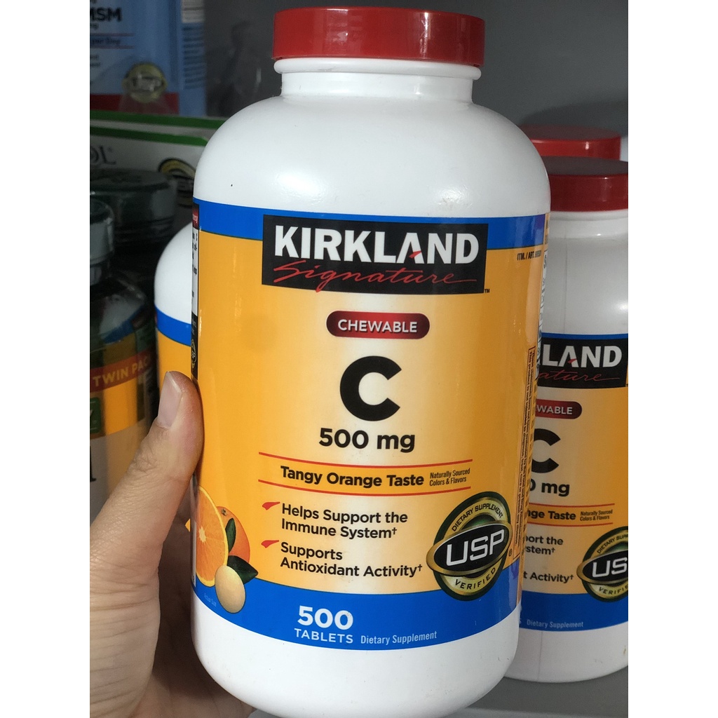 (THANH LÍ) Viên ngậm Vitamin C Kirkland của Mỹ hộp 500v
