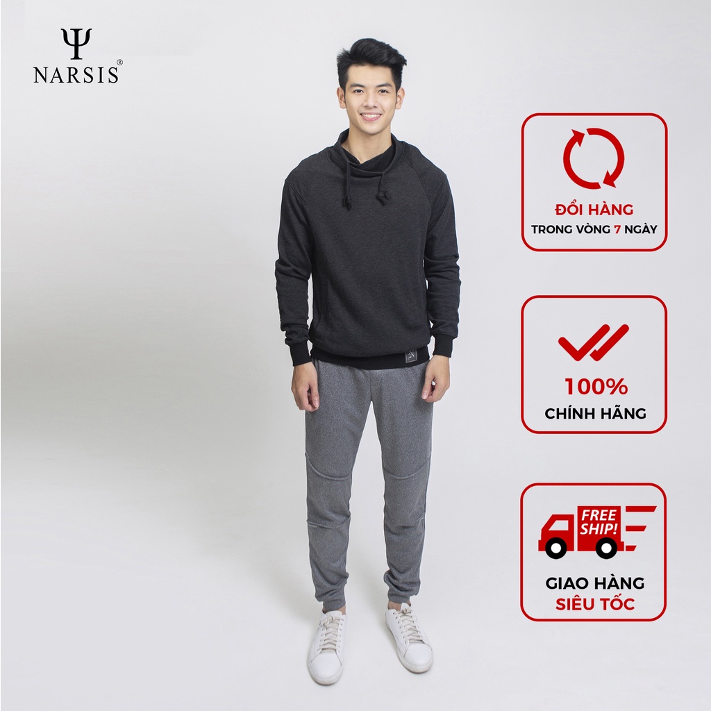 Áo Hoodie nam Narsis D5006 màu đen