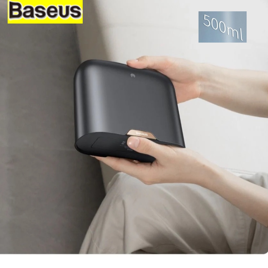 Thùng rác cảm ứng gắn xe ô tô Baseus, thùng rác pin sạc mini cảm biến mở nắp tự động thông minh, kèm 60 túi rác LVC006