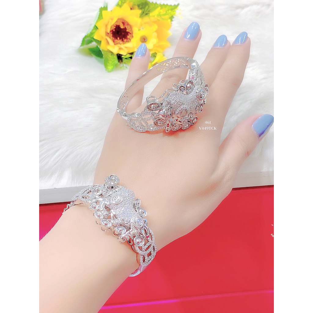 Vòng tay nữ UHA, lắc tay bền màu thiết kế cao cấp sáng lấp lánh V4492184A-595