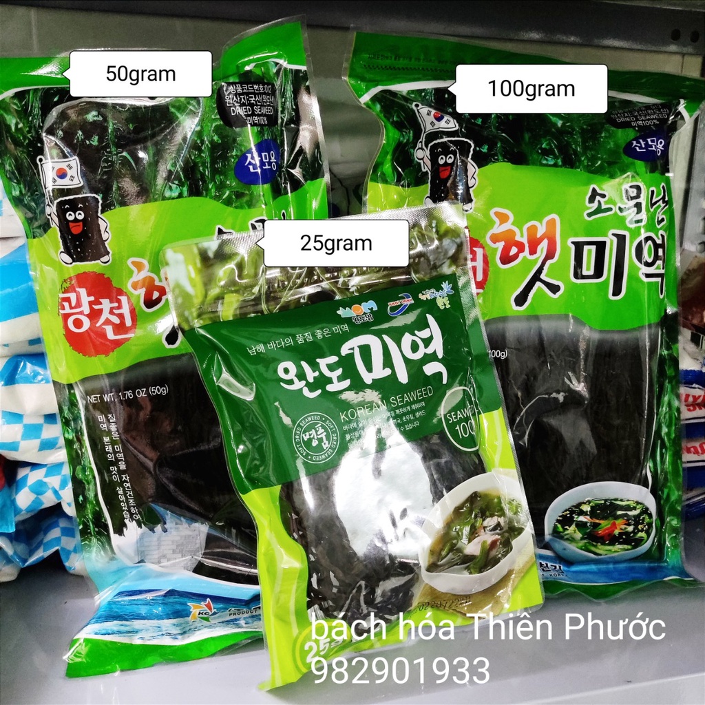 Rong biển Hàn Quốc nấu canh, lẩu, salad gói 25/50g/100g