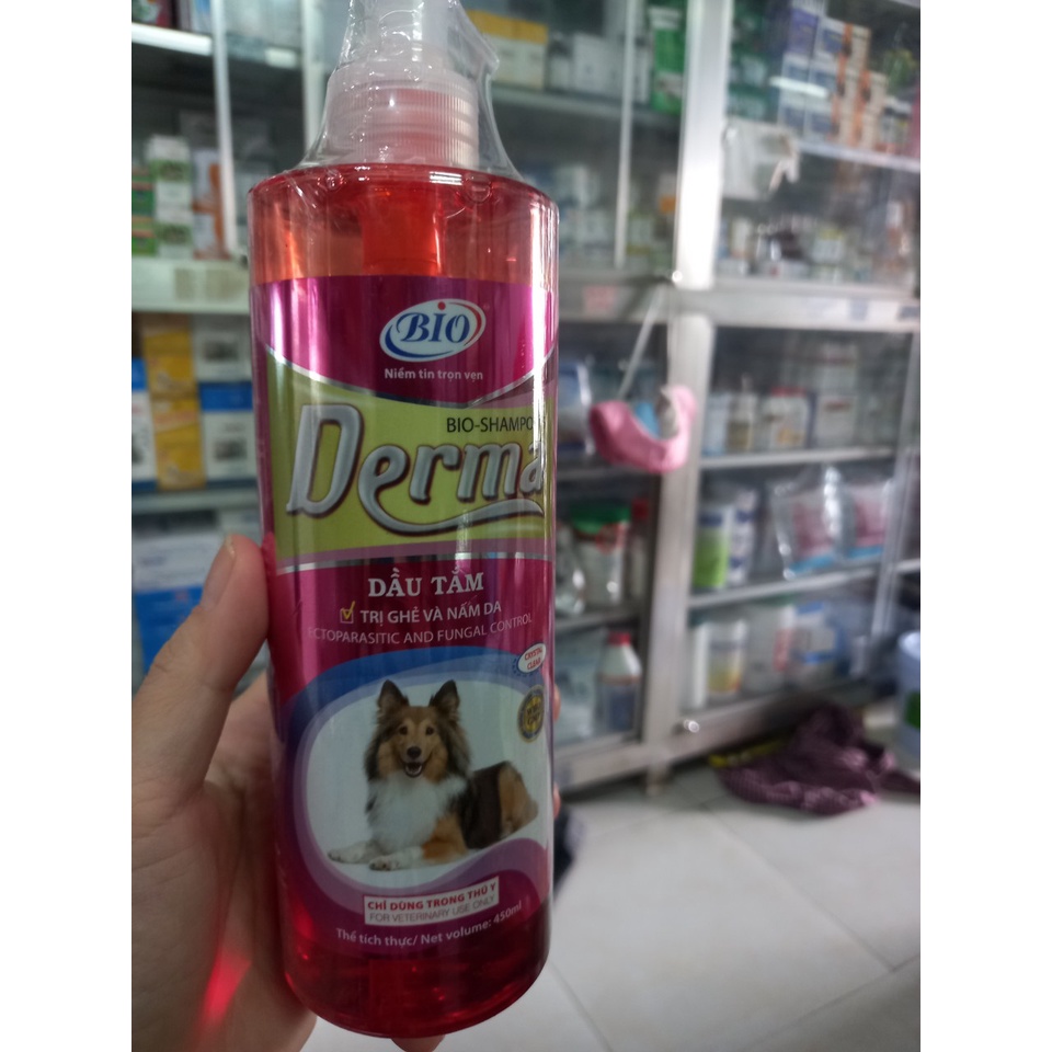 Bio Derma, Chai 450ml, Xà Bông Tắm Dưỡng Lông Cho Chó,Mèo