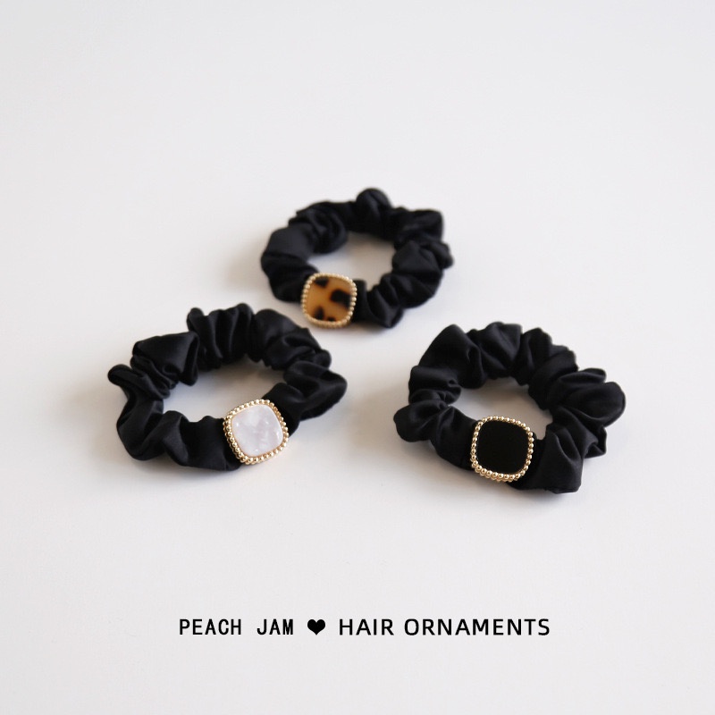 Dây buộc tóc, cột tóc Hàn Quốc charm đá vuông sang trọng