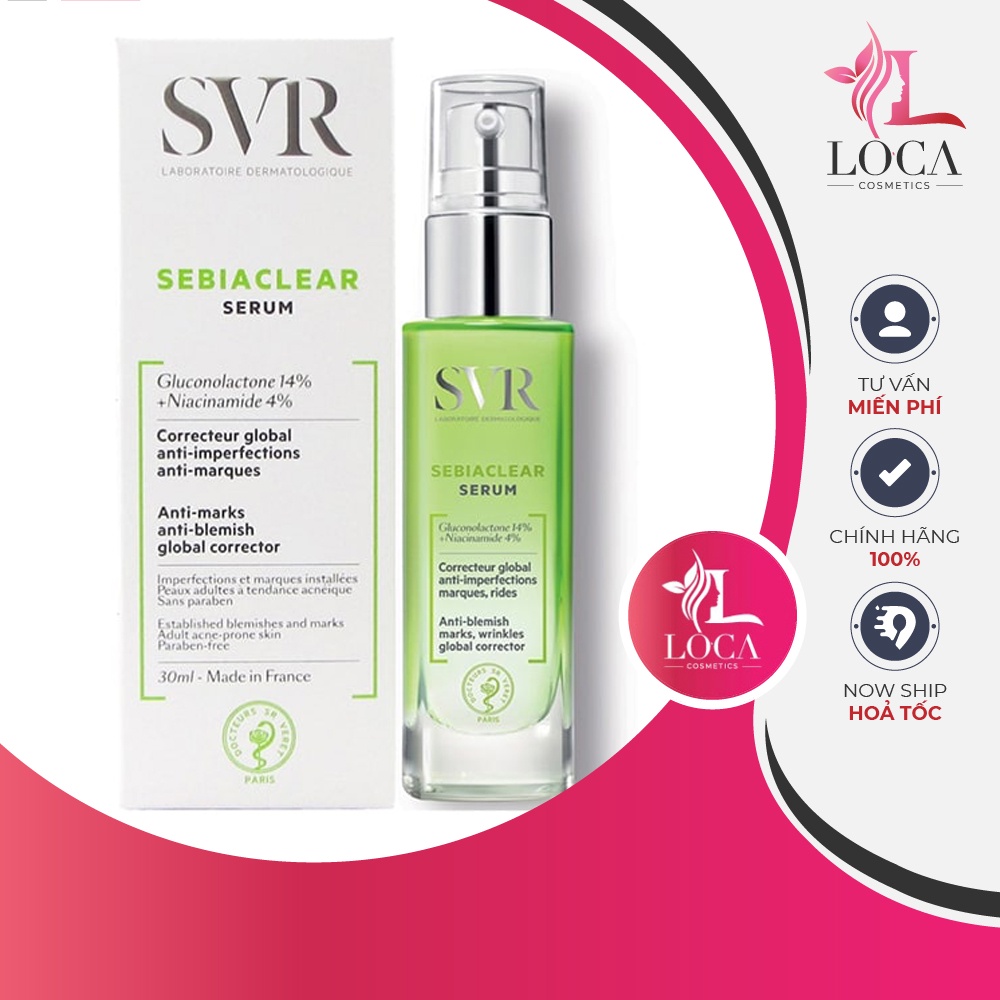 serum SVR Sebiaclear Tinh Chất Dưỡng 30ml - Kiềm dầu, mờ thâm, hàng cty có tem