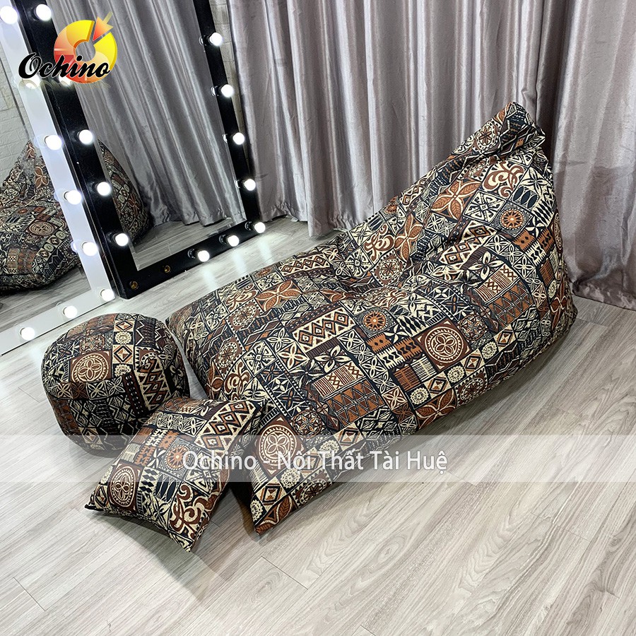 Ghế Hạt Xốp, Ghế Sofa Thư Giãn Dáng Tuyền Sang Trọng Đủ Ba Món Đã Kèm Hạt Xốp (Có Sẵn)