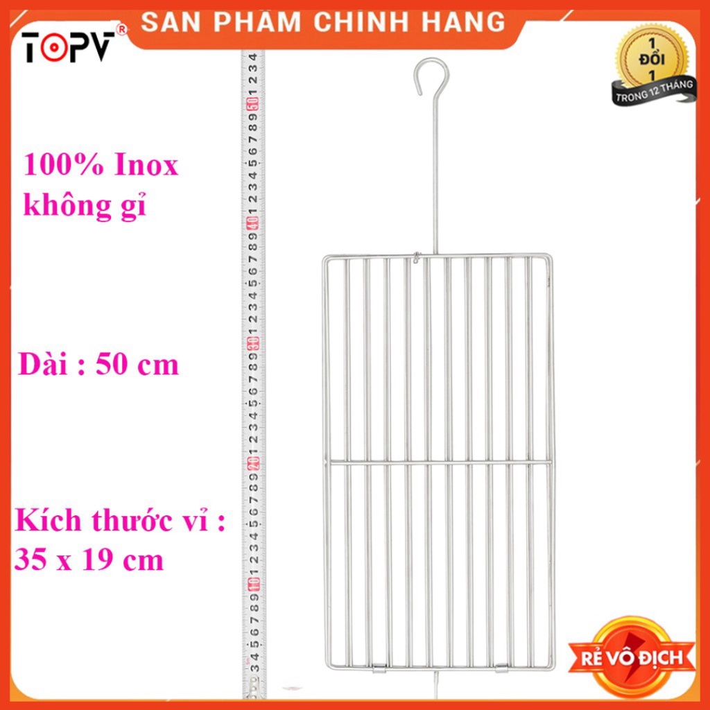 Vỉ nướng quay VX5+ inox, phù hợp bếp nướng TopV V5Plus, vỉ nướng thịt, vỉ kẹp nướng chả cao cấp không gỉ, vỉ nướng điện