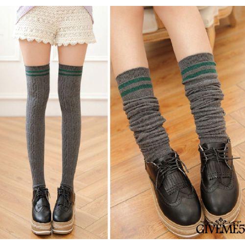 Đôi vớ cotton dài qua gối ấm áp cho nữ