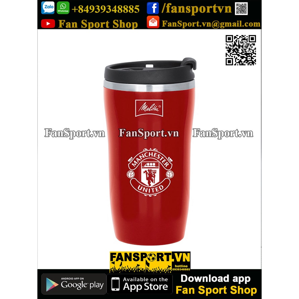 Bình nước giữ nhiệt Manchester United water bottle red melita mug 250 ml màu đỏ