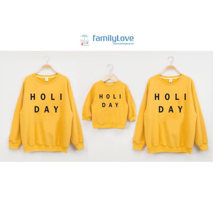 áo gia đình thu đông weater - màu vàng