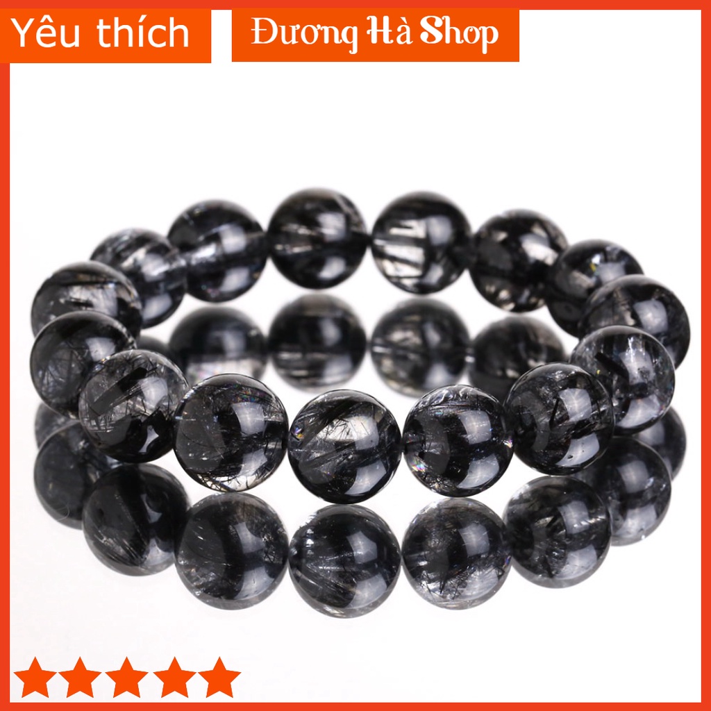 Vòng Tay Nam Nữ Thạch_Anh Tóc Đen, Phong Thủy- Hợp Mệnh Thủy Và Mộc,May Mắn ,Bình An, DD688