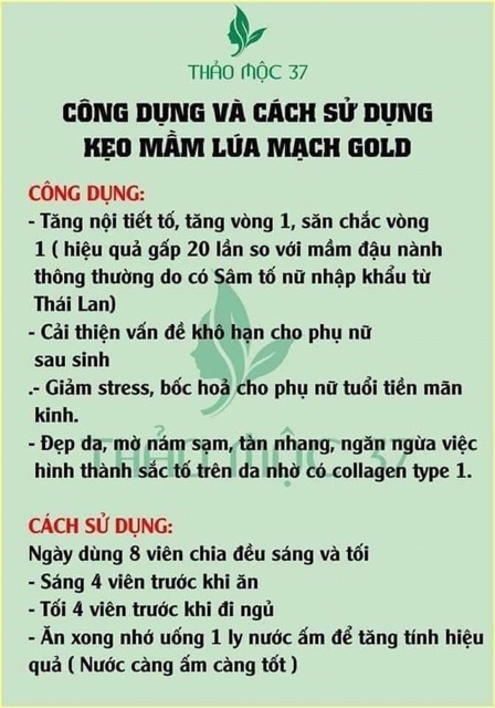 Kẹo mầm lúa mạch TM37 tăng gấp 20 lần sp thông thường | BigBuy360 - bigbuy360.vn