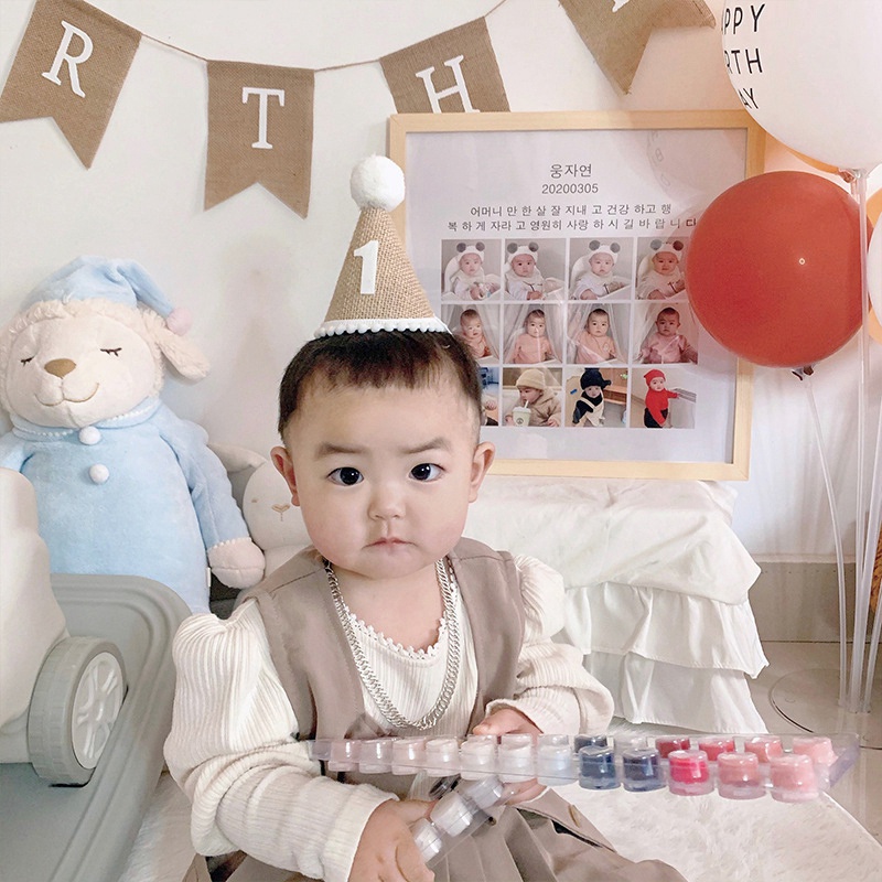 Nón Sinh Nhật Dễ Thương Cho Bé 0-3 Tuổi 100 Ngày Sinh Nhật