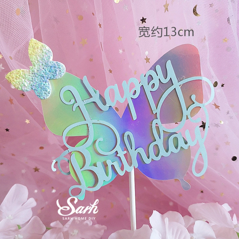 Phụ Kiện Trang Trí Bánh Kem Hình Bướm Nhiều Màu Dễ Thương