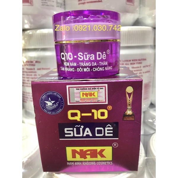 Kem Q10 ốc sên sữa dê nám,trắng da,chống nắng hủ 12g