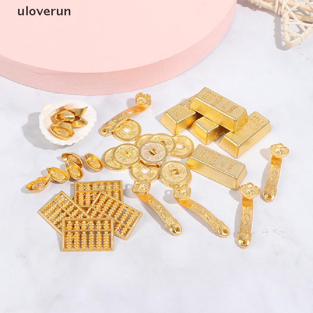 Mô Hình Viên Gạch Mini Bằng Đồng Màu Vàng Tỷ Lệ 1: 12 Dùng Trang Trí Nhà Búp Bê