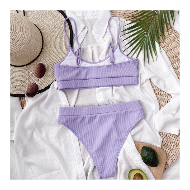 BIKINI CẠP CAO CÓ MÚT NÂNG NGỰC CHẤT THUN TĂM 2M0072