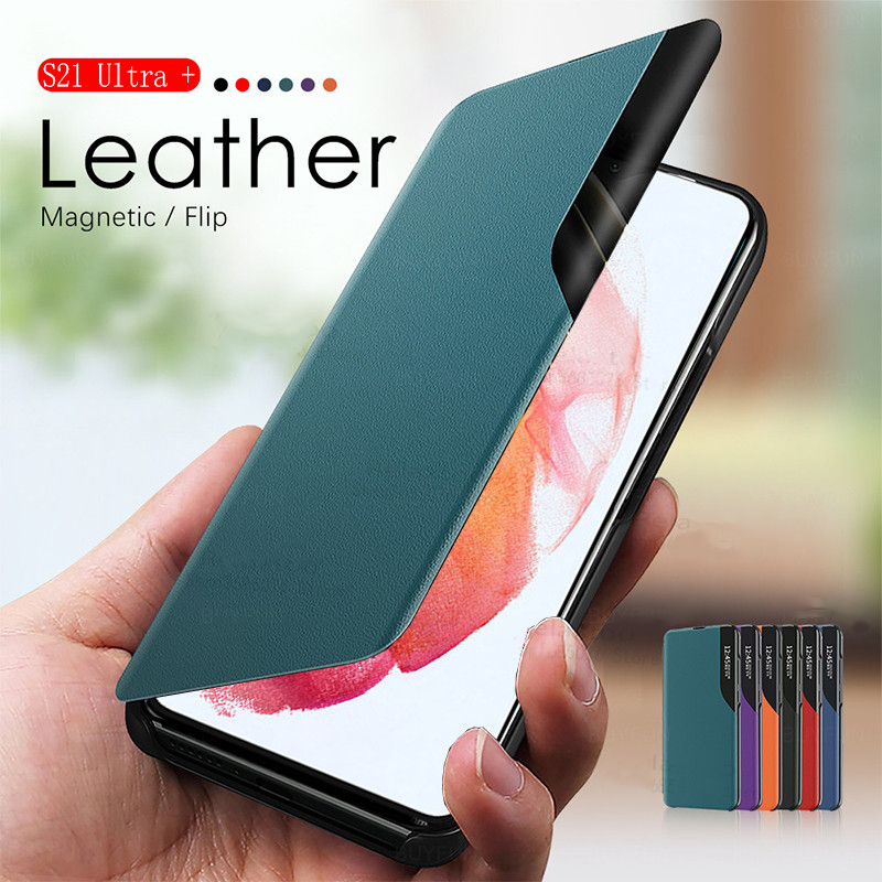 Bao da điện thoại nắp gập có ngăn đựng thẻ tiện lợi cho Samsung Galaxy S21 S20 Ultra S21 S20 Plus S20 FE