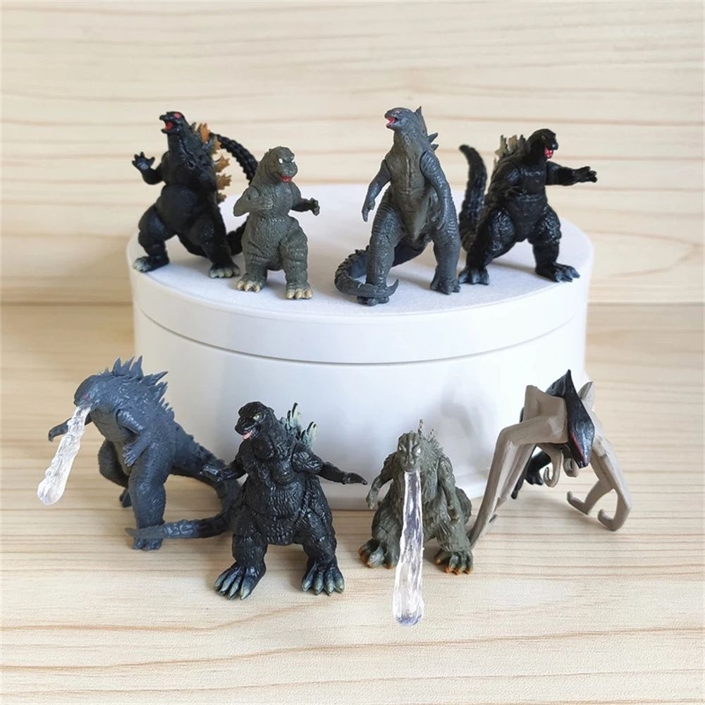 Set 8 Đồ trang trí khủng long Godzilla mini trang trí