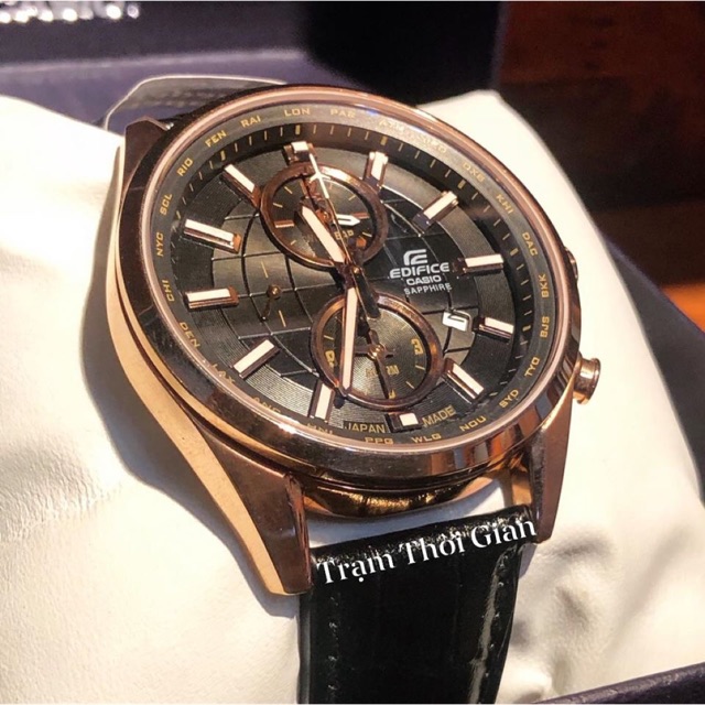Đồng hồ nam Casio Edifice EFB-302JGL - Kích thước vỏ : 50,5×43,8×11,7mm