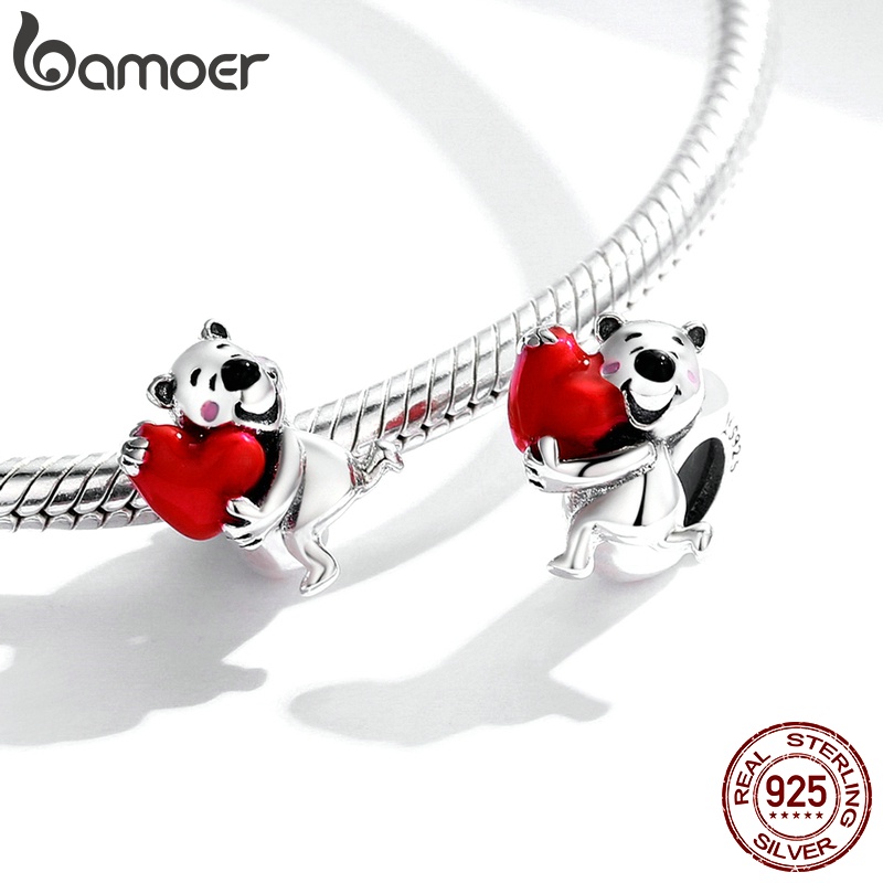 Hạt charm BAMOER bạc 925 nhiều kiểu tuỳ chọn để làm vòng đeo tay thời trang