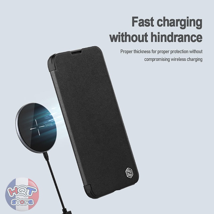 Ốp lưng bao da Nillkin Qin Pro Plain Leather Cloth Case IP 13 Pro Max bảo vệ camera