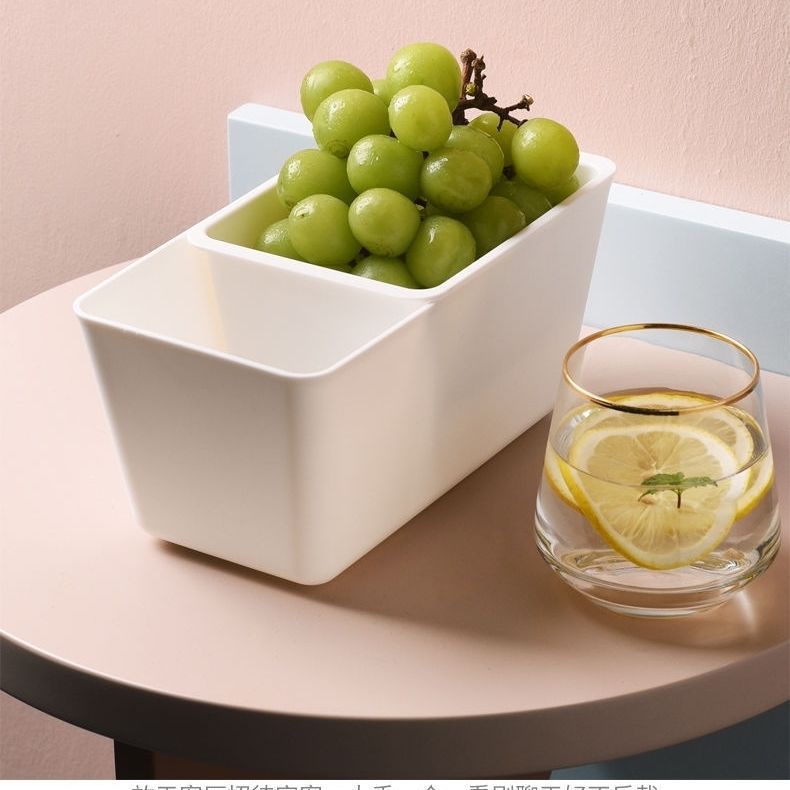 Hộp rửa hoa quả 2 tầng ráo nước - Hộp đựng đồ ăn vặt công sở tiết kiệm không gian - Hộp đựng bánh kẹo ngày tết