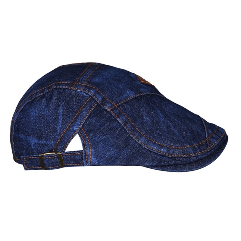 The latest fashion men's and women's modified senior denim casual short sleeve autumn and winter adjustable beret