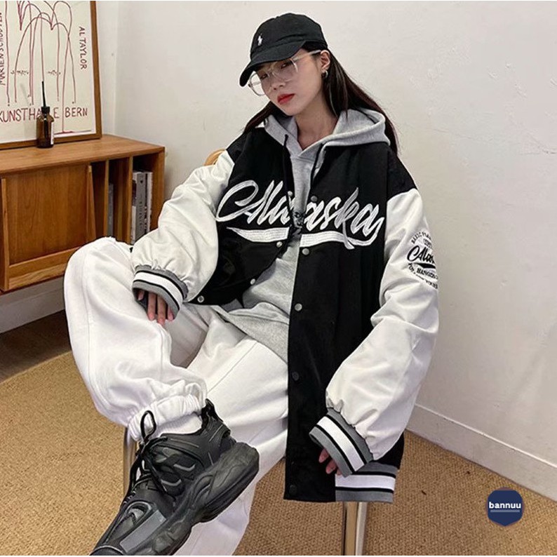 Áo Khoác Bomber Dáng Rộng Phong Cách Hàn Quốc Cho Nam Giới áo zipper Hợp thời trang áo choàng unisex Bình thường áo khoác bóng chày đàn ông và đàn bà