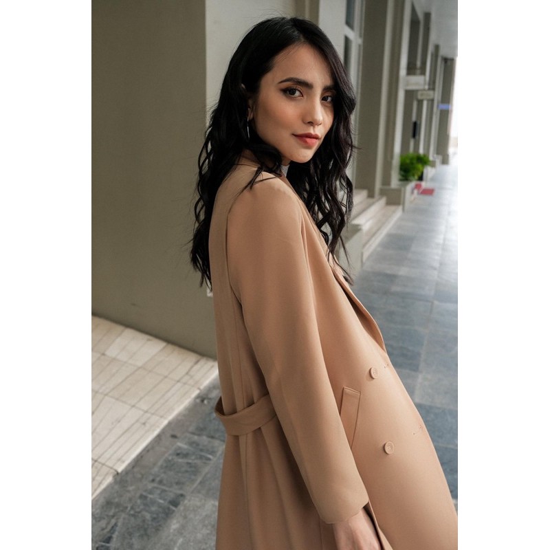 Áo khoác vest măng tô dáng dài