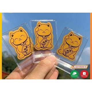 Combo 3 miếng Dán Điện Thoại Mèo Thần Tài màu Vàng - có sẵn keo