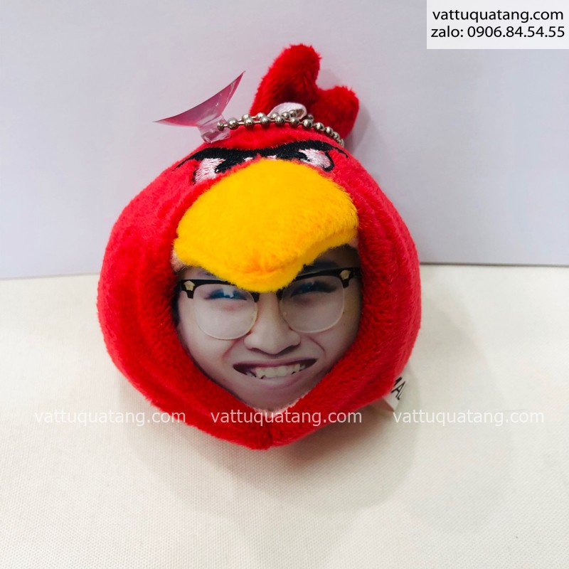 Phôi gấu bông gấu bông chim angry bird màu đỏ 10cm