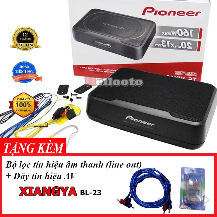 Loa Sub Ô tô, Loa Sub Pionee TS - WX130DA 160W 8'' (20cmx13cm) + Tặng kèm Lineout + dây AV Bảo hành 12 tháng