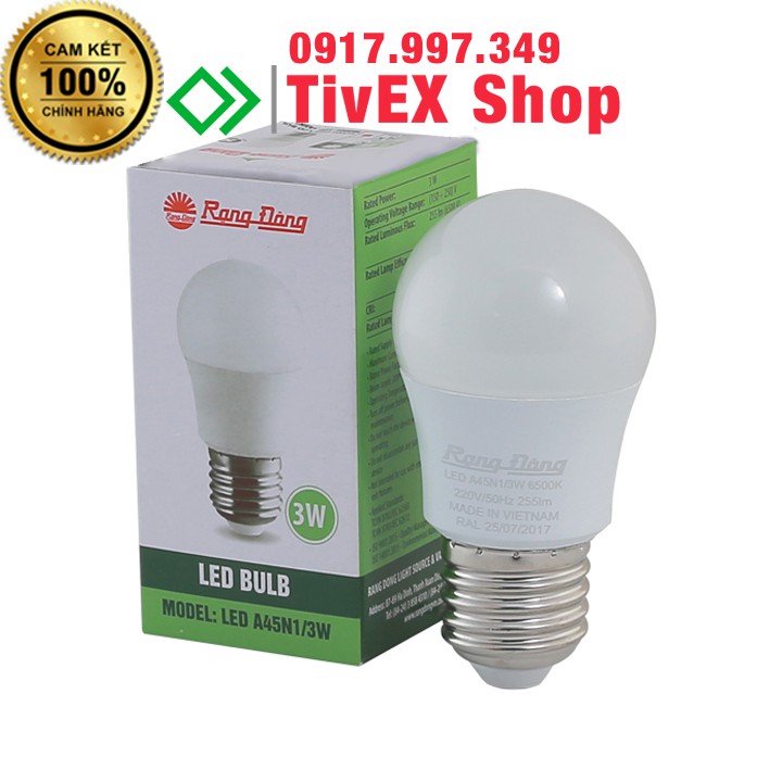 Bóng Đèn LED Rạng Đông bulb tròn sáng trắng các loại 3W-30W