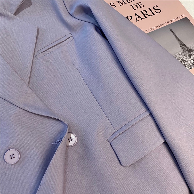 Áo Khoác Blazer Màu Tím Thời Trang Xuân Thu Cho Nữ