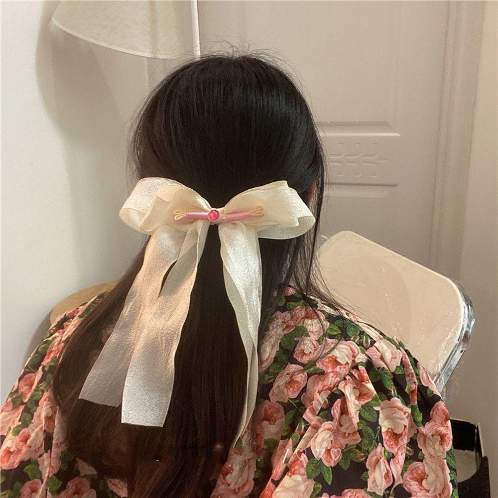 NICKOLAS Kẹp Tóc Nơ Ruy Băng Dễ Thương Ngọt Ngào Cho Nữ